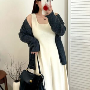 Plus Size Women's Reversible Vest Dress, Inner Dress, Autumn 2025