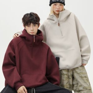 Three-dimensional structured silhouette hooded sweatshirt
